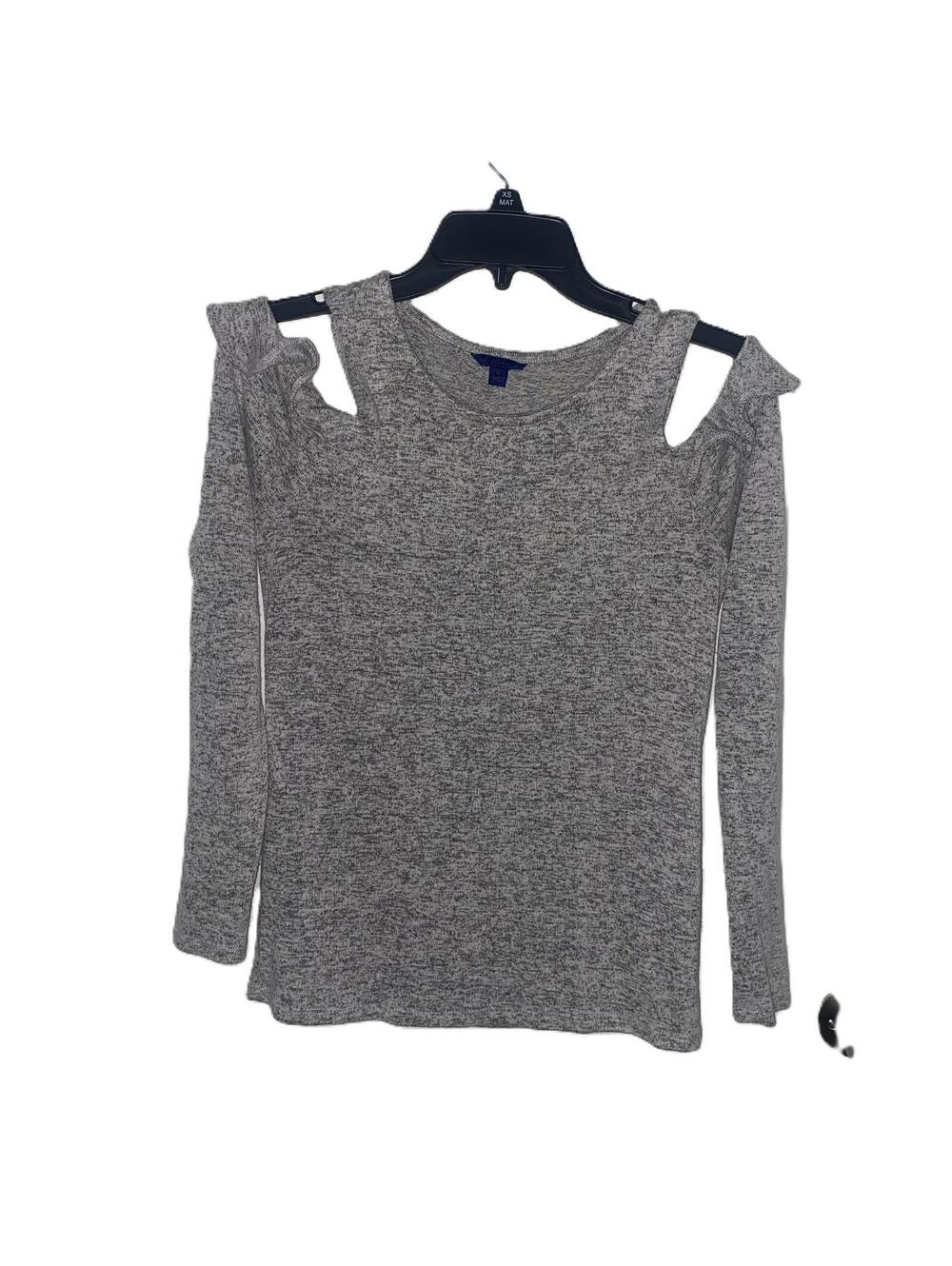 Aeropostale Gray Cold Shoulder Knit Top Y2K Soft Girl Casual Cozy Large Tee